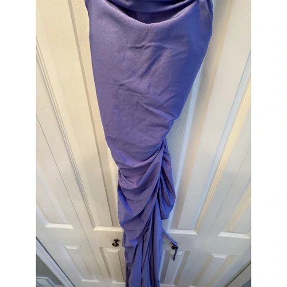 La Femme - 28506 Off Shoulder Tie Low-Cut Open Back Jersey Prom Dress Sz 8. - Picture 5 of 10